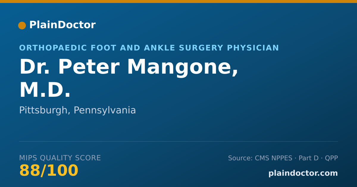 Shareable card for Peter Mangone, M.D. - Orthopaedic Surgery Physician, Pittsburgh, PA