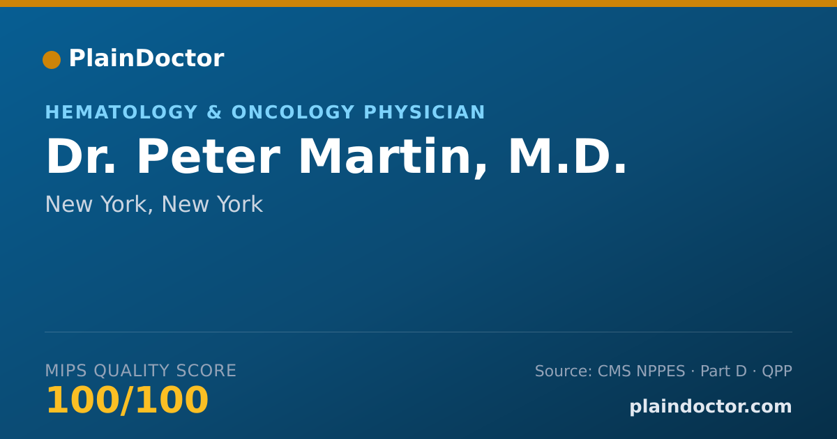 Shareable card for Peter Martin, M.D. - Hematology & Oncology Physician, New York, NY