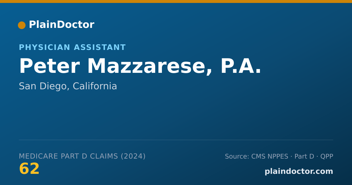 Shareable card for Peter Mazzarese, P.A. - Physician Assistant, San Diego, CA