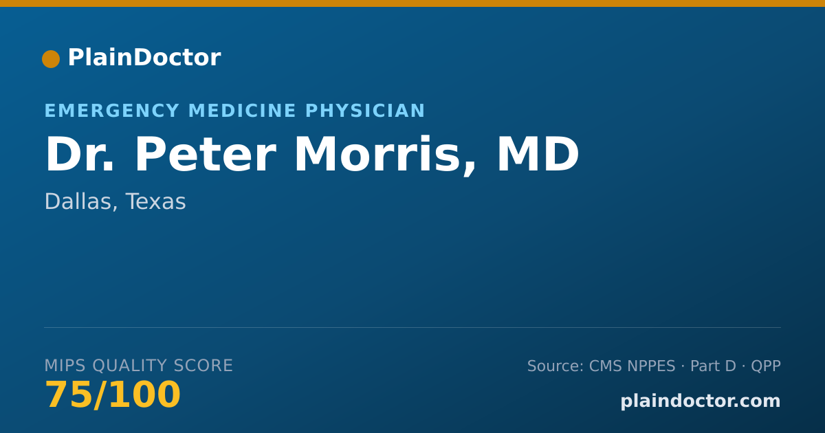 Shareable card for Peter Morris, MD - Emergency Medicine Physician, Dallas, TX