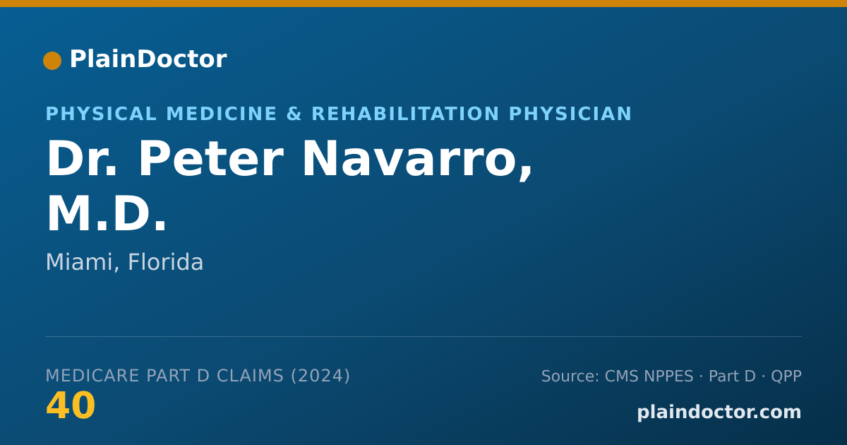 Shareable card for Peter Navarro, M.D. - Physical Medicine & Rehabilitation Physician, Miami, FL