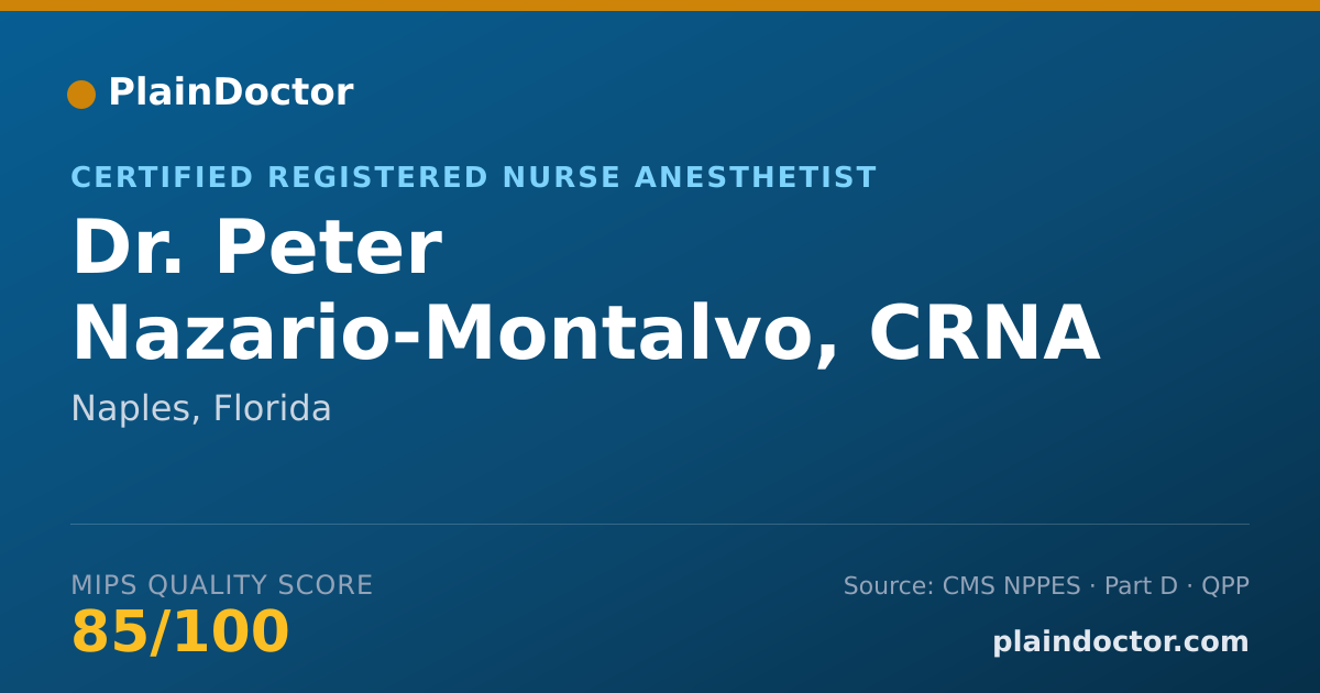 Shareable card for Peter Nazario-Montalvo, CRNA - Certified Registered Nurse Anesthetist, Naples, FL