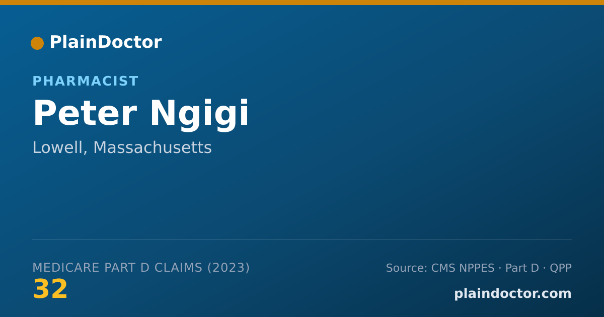 Shareable card for Peter Ngigi - Pharmacist, Lowell, MA