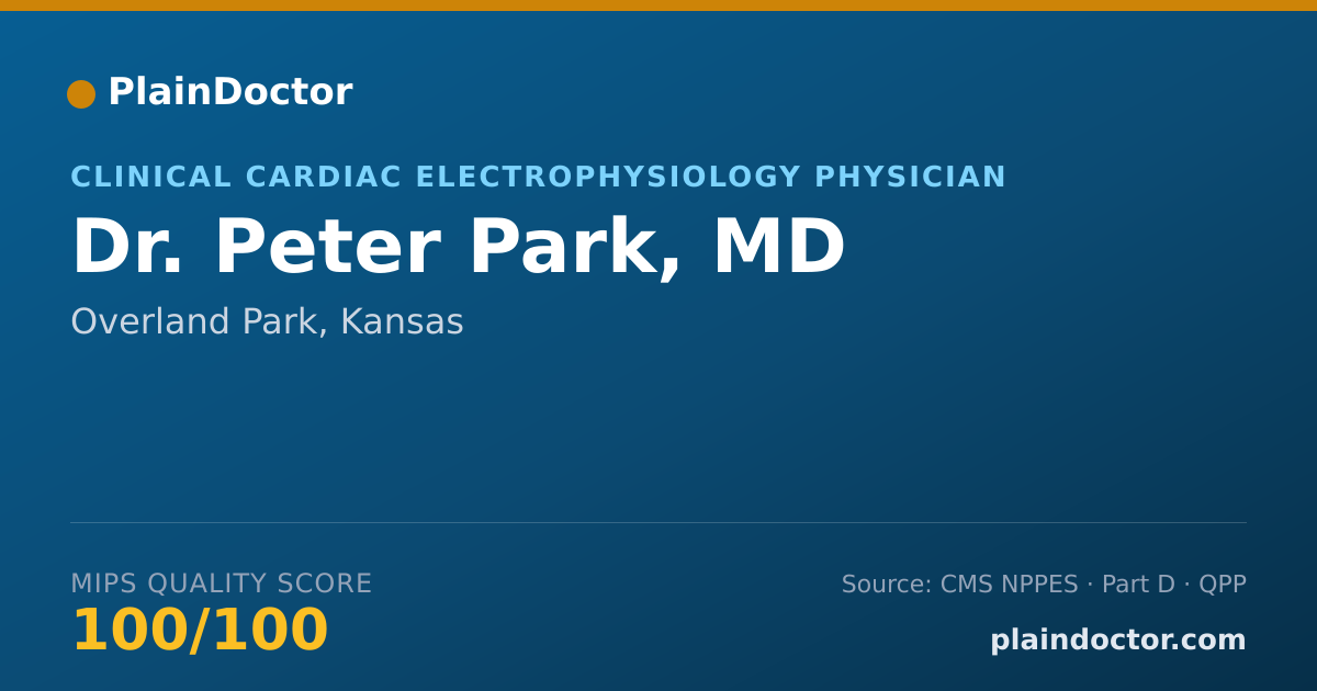 Shareable card for Peter Park, MD - Clinical Cardiac Electrophysiology Physician, Overland Park, KS