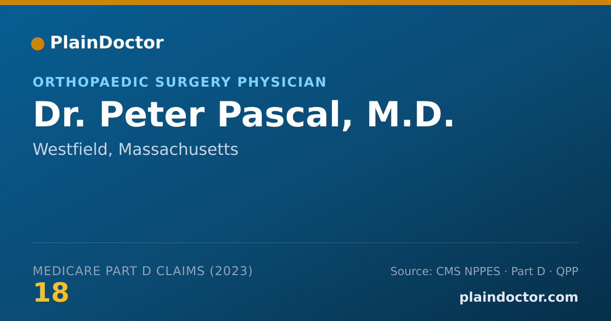 Shareable card for Peter Pascal, M.D. - Orthopaedic Surgery Physician, Westfield, MA