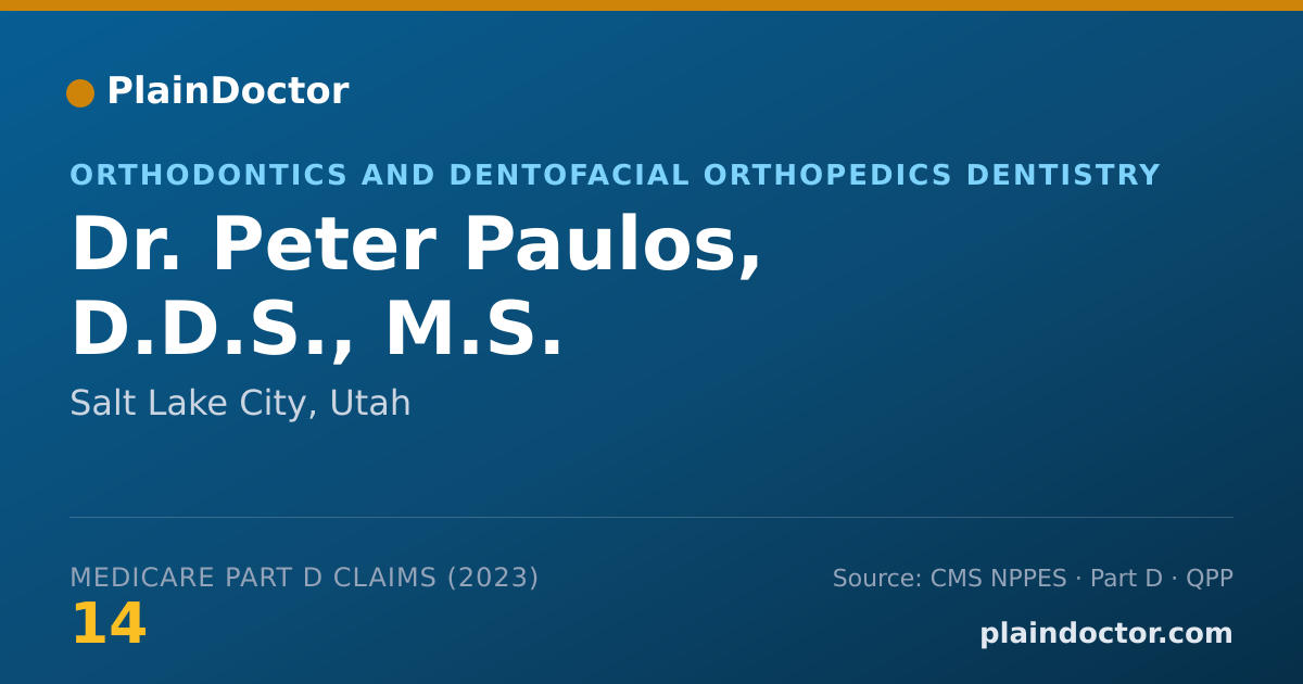 Shareable card for Peter Paulos, D.D.S., M.S. - Orthodontics and Dentofacial Orthopedics Dentistry, Salt Lake City, UT
