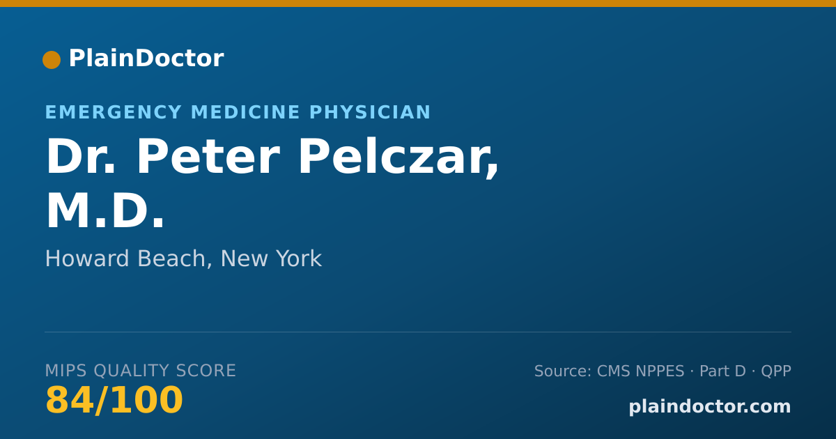 Shareable card for Peter Pelczar, M.D. - Emergency Medicine Physician, Howard Beach, NY