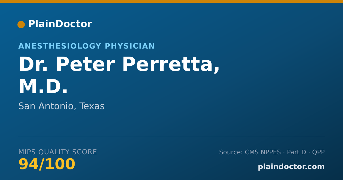 Shareable card for Peter Perretta, M.D. - Anesthesiology Physician, San Antonio, TX