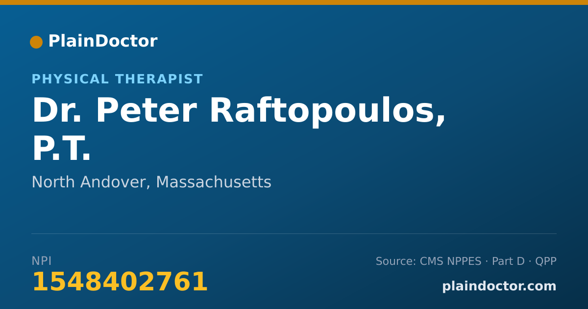 Shareable card for Peter Raftopoulos, P.T. - Physical Therapist, North Andover, MA