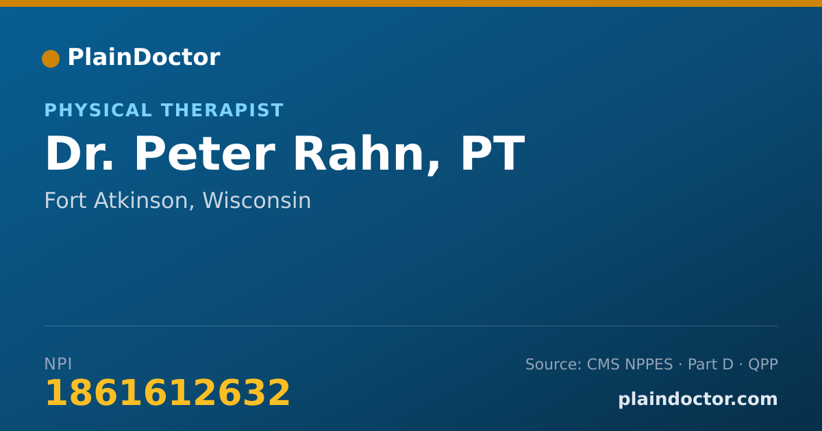Shareable card for Peter Rahn, PT - Physical Therapist, Fort Atkinson, WI