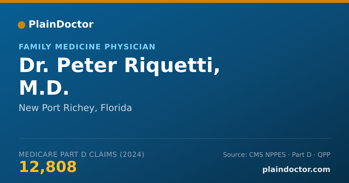 Shareable card for Peter Riquetti, M.D. - Family Medicine Physician, New Port Richey, FL