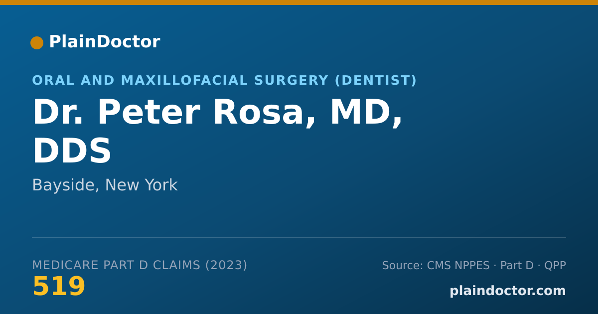 Shareable card for Peter Rosa, MD, DDS - Oral and Maxillofacial Surgery (Dentist), Bayside, NY