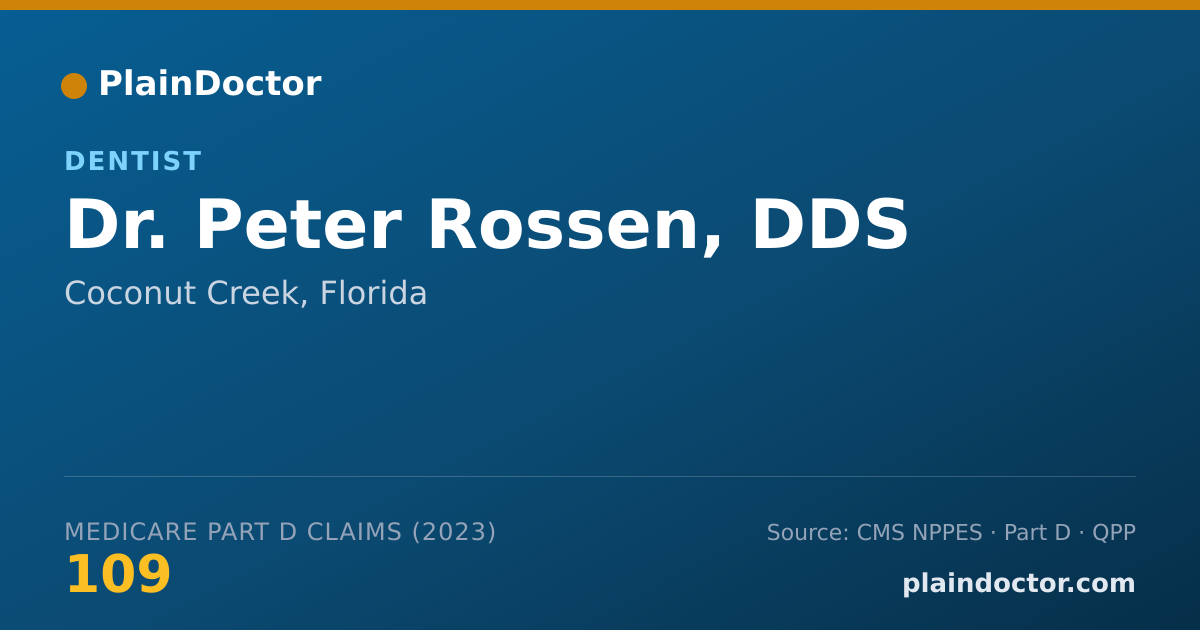 Shareable card for Peter Rossen, DDS - Dentist, Coconut Creek, FL