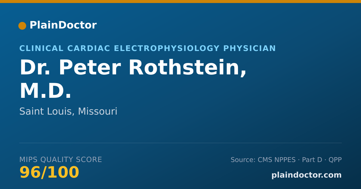 Shareable card for Peter Rothstein, M.D. - Clinical Cardiac Electrophysiology Physician, Saint Louis, MO