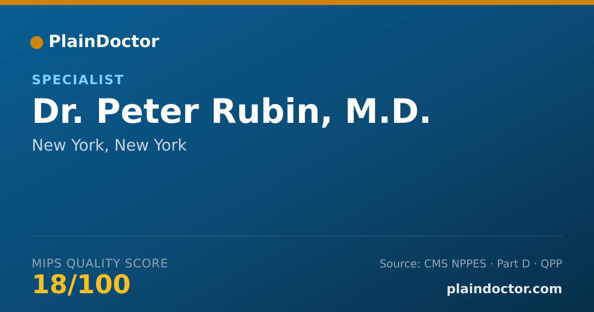 Shareable card for Peter Rubin, M.D. - Specialist, New York, NY