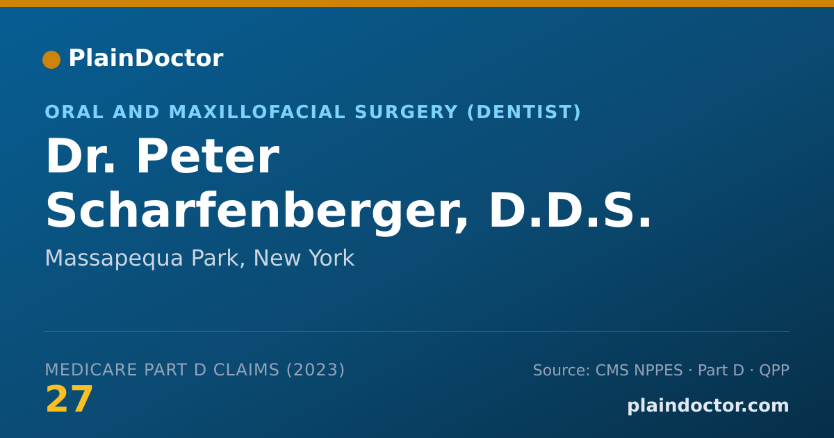 Shareable card for Peter Scharfenberger, D.D.S. - Oral and Maxillofacial Surgery (Dentist), Massapequa Park, NY