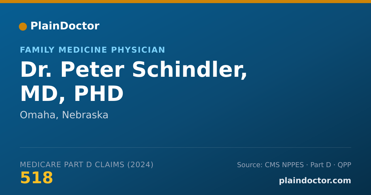 Shareable card for Peter Schindler, MD, PHD - Family Medicine Physician, Omaha, NE