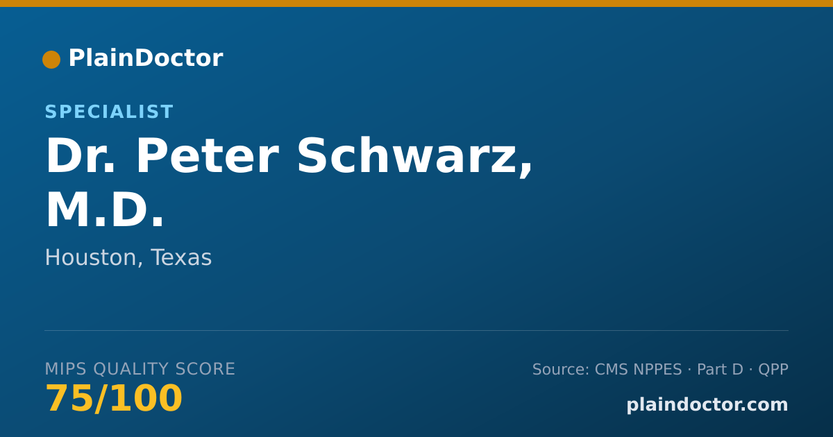 Shareable card for Peter Schwarz, M.D. - Specialist, Houston, TX