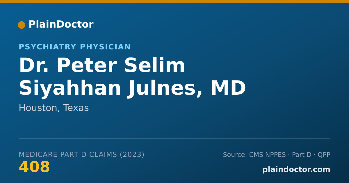 Shareable card for Peter Selim Siyahhan Julnes, MD - Psychiatry Physician, Houston, TX