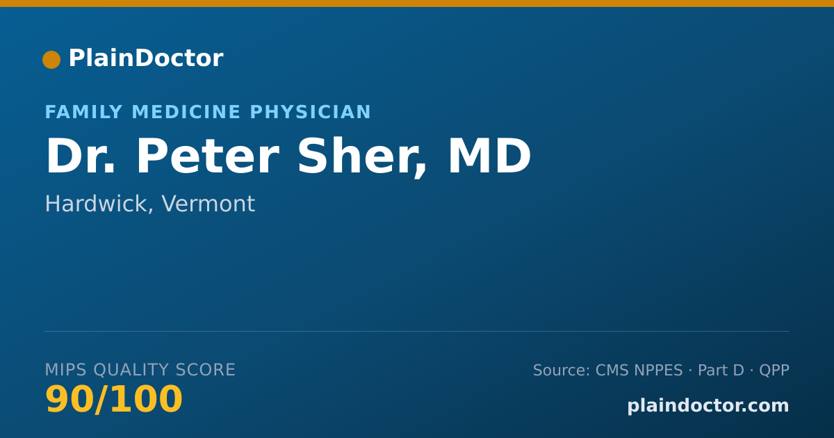 Shareable card for Peter Sher, MD - Family Medicine Physician, Hardwick, VT