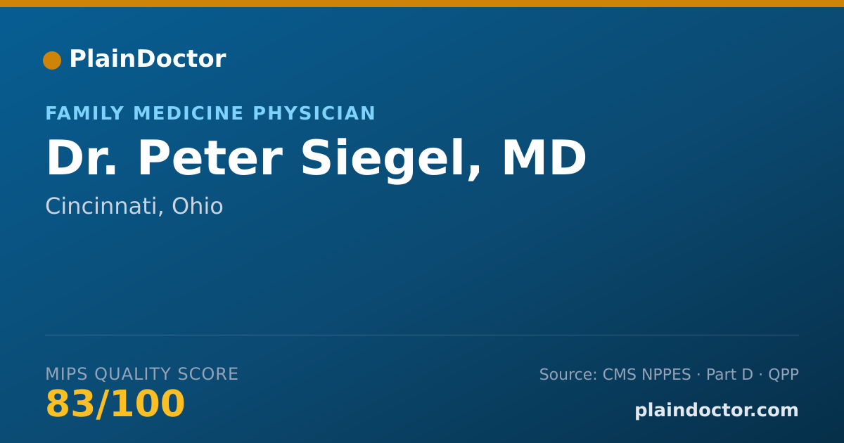 Shareable card for Peter Siegel, MD - Family Medicine Physician, Cincinnati, OH