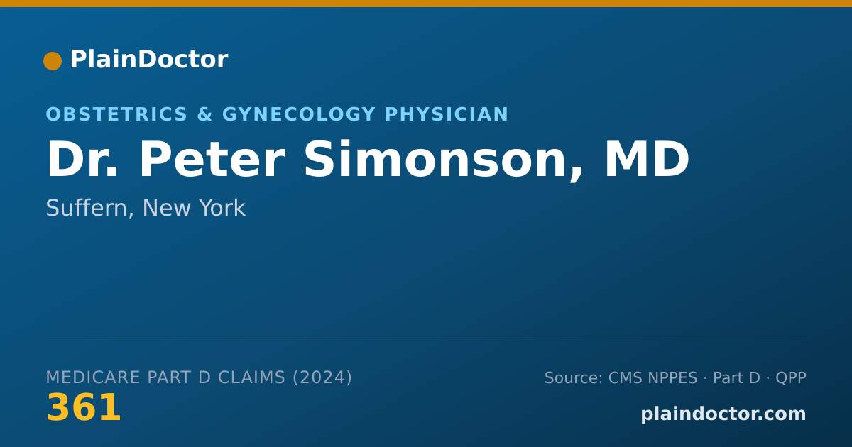 Shareable card for Peter Simonson, MD - Obstetrics & Gynecology Physician, Suffern, NY