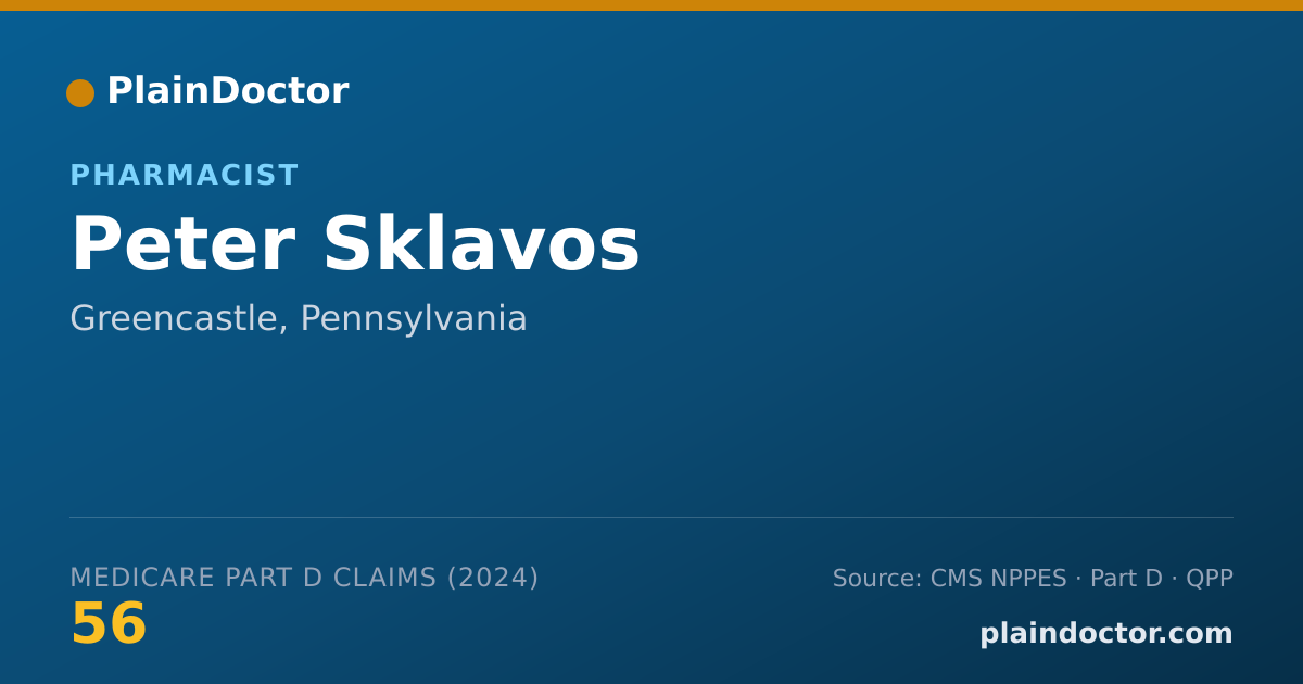 Shareable card for Peter Sklavos - Pharmacist, Greencastle, PA