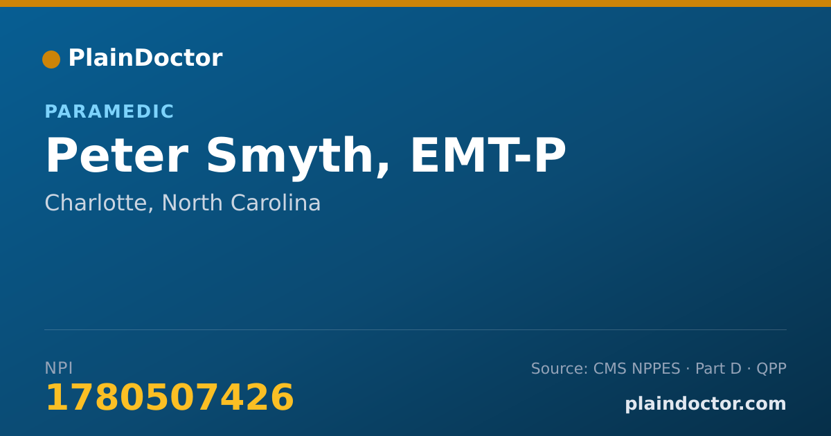 Shareable card for Peter Smyth, EMT-P - Paramedic, Charlotte, NC