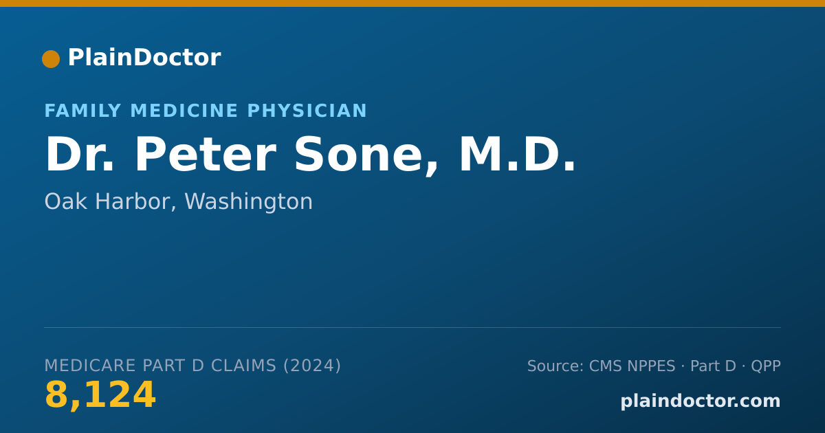 Shareable card for Peter Sone, M.D. - Family Medicine Physician, Oak Harbor, WA