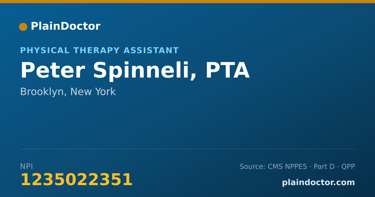 Shareable card for Peter Spinneli, PTA - Physical Therapy Assistant, Brooklyn, NY