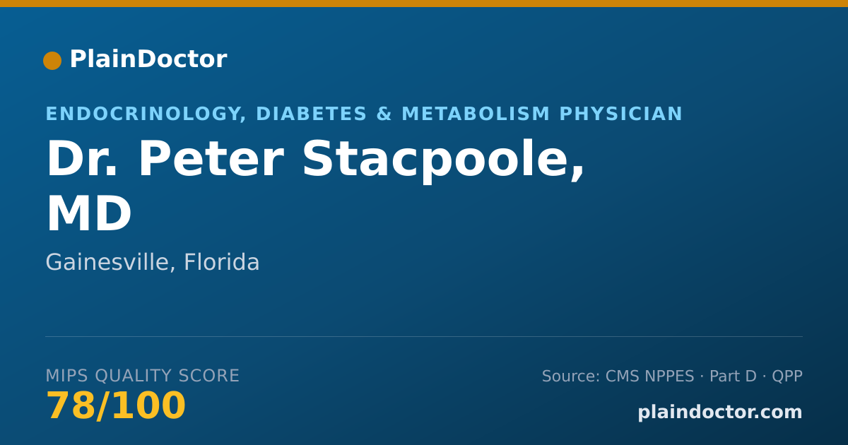 Shareable card for Peter Stacpoole, MD - Endocrinology, Diabetes & Metabolism Physician, Gainesville, FL