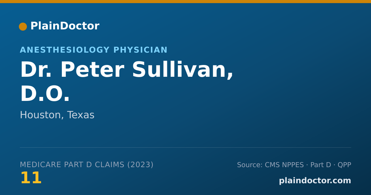 Shareable card for Peter Sullivan, D.O. - Anesthesiology Physician, Houston, TX