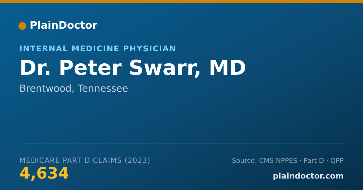 Shareable card for Peter Swarr, MD - Internal Medicine Physician, Brentwood, TN