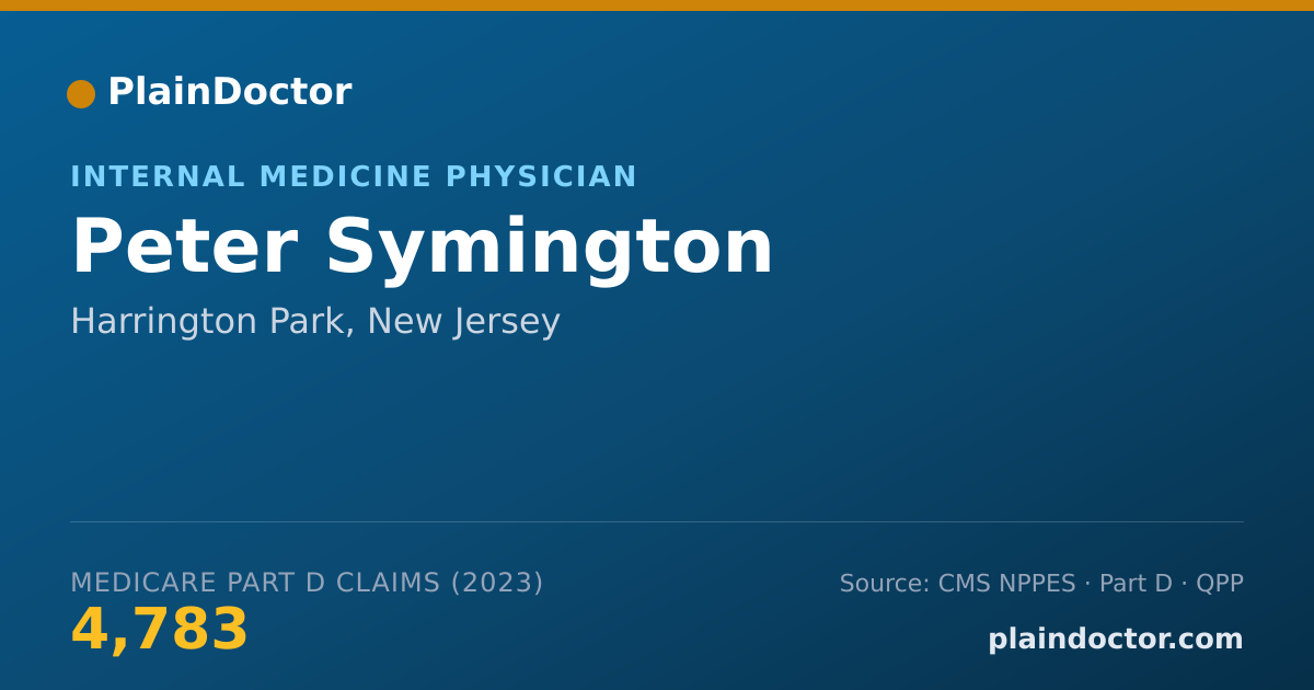 Shareable card for Peter Symington - Internal Medicine Physician, Harrington Park, NJ