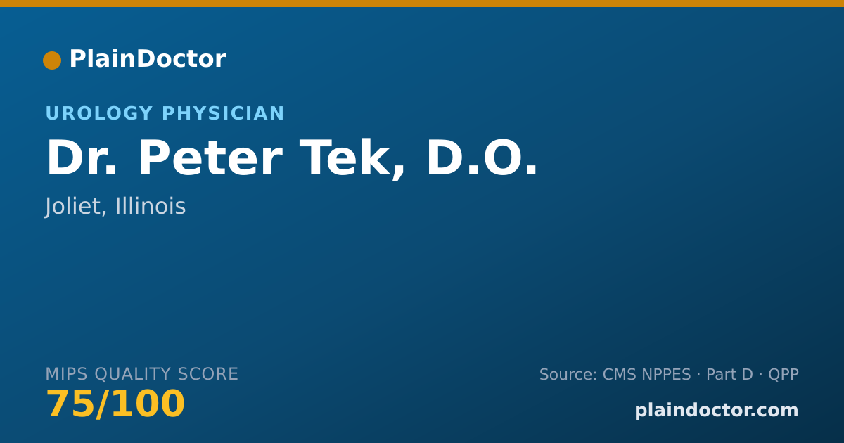 Shareable card for Peter Tek, D.O. - Family Medicine Physician, Joliet, IL