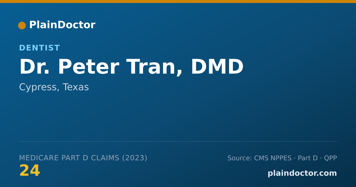 Shareable card for Peter Tran, DMD - Dentist, Cypress, TX