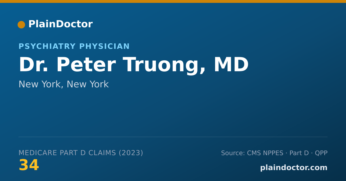 Shareable card for Peter Truong, MD - Psychiatry Physician, New York, NY