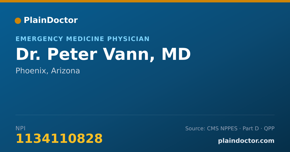 Shareable card for Peter Vann, MD - Emergency Medicine Physician, Phoenix, AZ