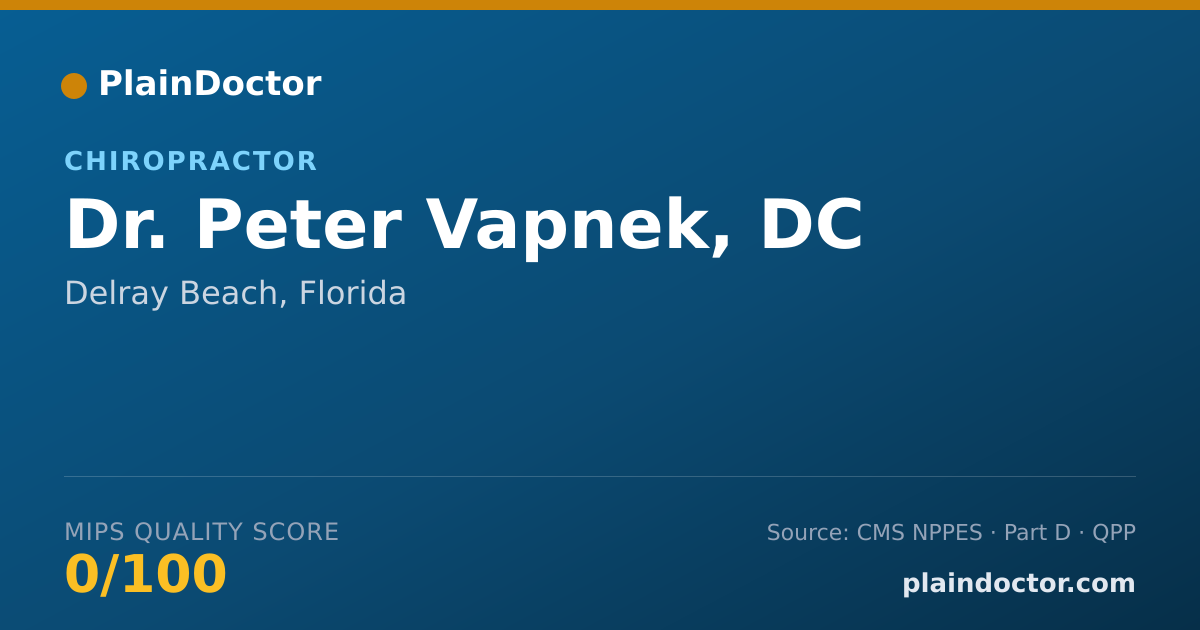 Shareable card for Peter Vapnek, DC - Chiropractor, Delray Beach, FL