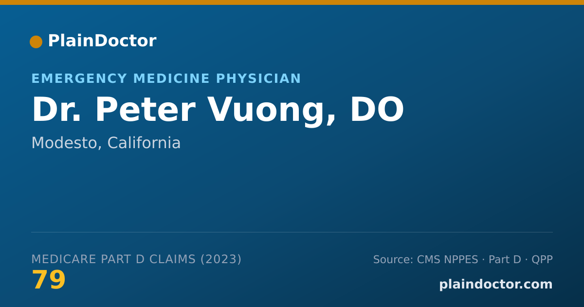 Shareable card for Peter Vuong, DO - Emergency Medicine Physician, Modesto, CA