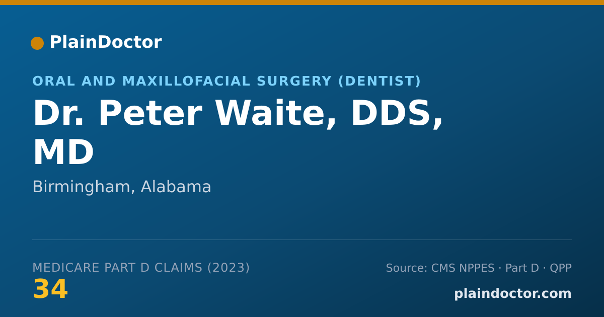 Shareable card for Peter Waite, DDS, MD - Oral and Maxillofacial Surgery (Dentist), Birmingham, AL