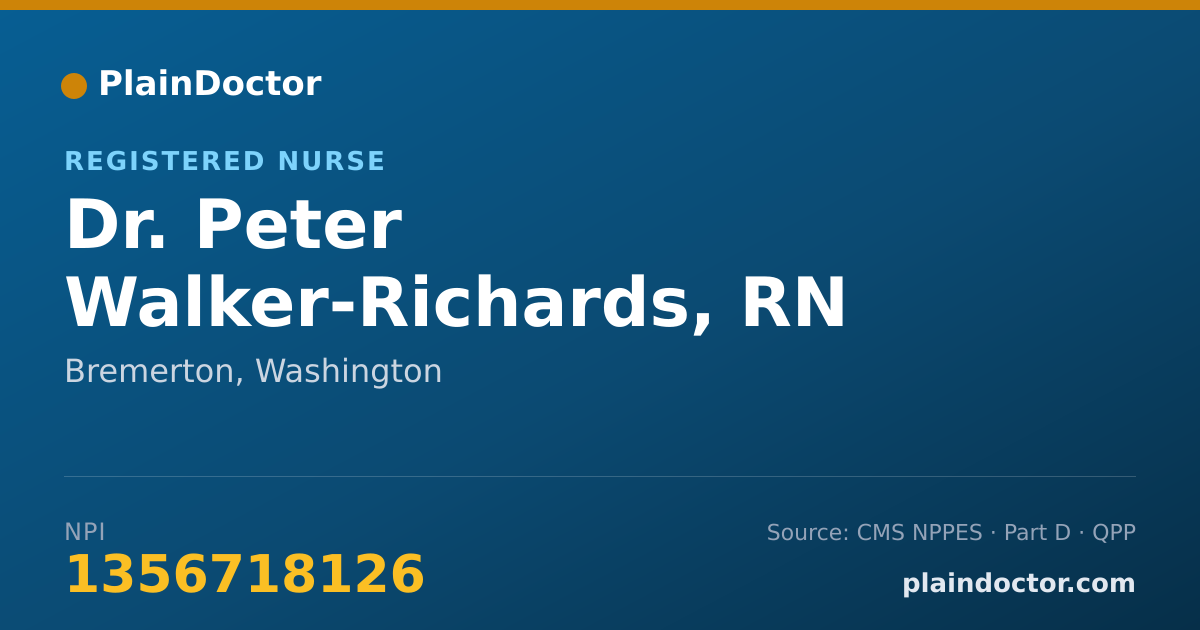 Shareable card for Peter Walker-Richards, RN - Registered Nurse, Bremerton, WA