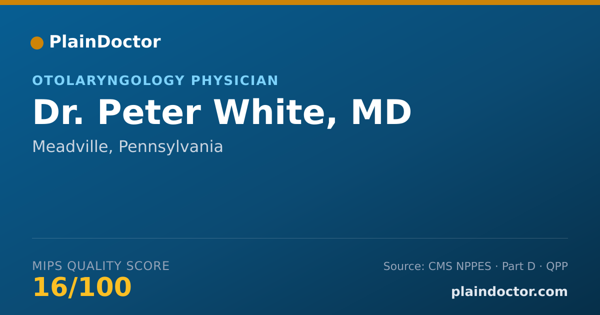 Shareable card for Peter White, MD - Plastic Surgery within the Head & Neck (Otolaryngology) Physician, Meadville, PA