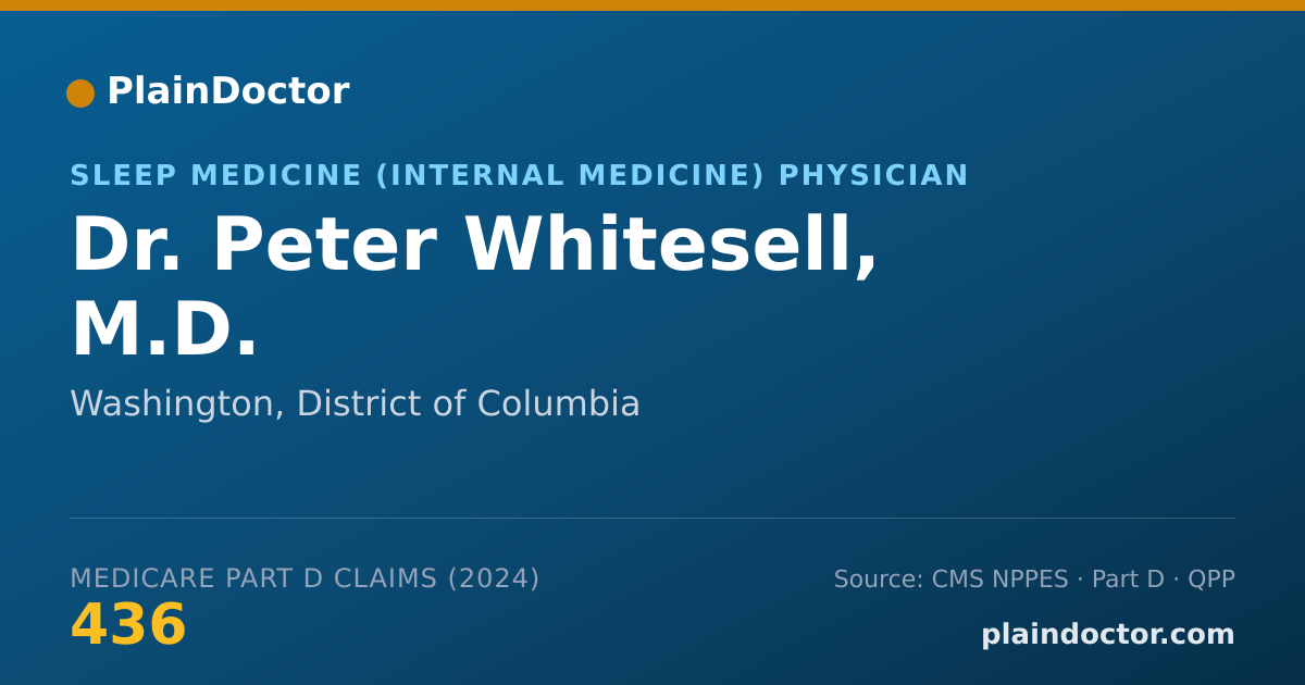 Shareable card for Peter Whitesell, M.D. - Sleep Medicine (Family Medicine) Physician, Washington, DC