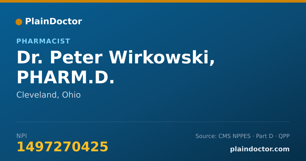 Shareable card for Peter Wirkowski, PHARM.D. - Pharmacist, Cleveland, OH
