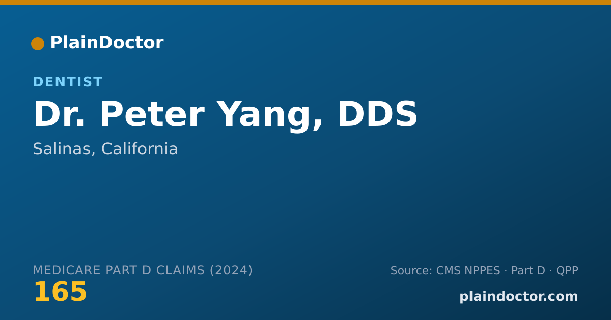 Shareable card for Peter Yang, DDS - Dentist, Salinas, CA