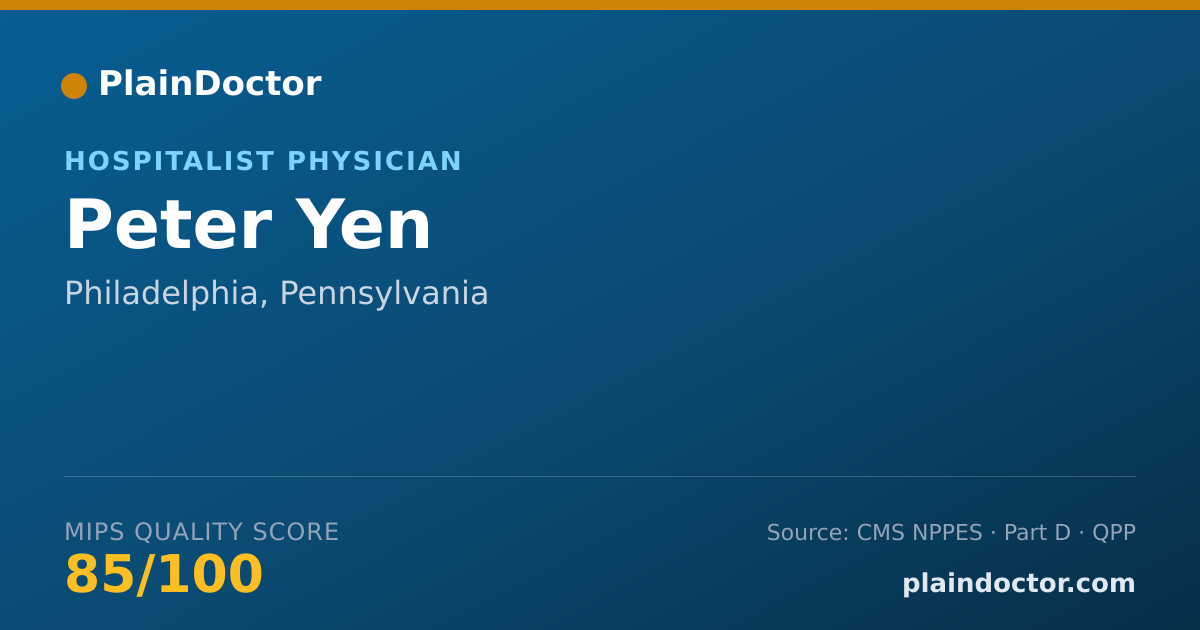 Shareable card for Peter Yen - Hospitalist Physician, Philadelphia, PA