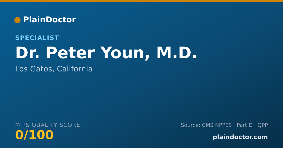 Shareable card for Peter Youn, M.D. - Specialist, Los Gatos, CA