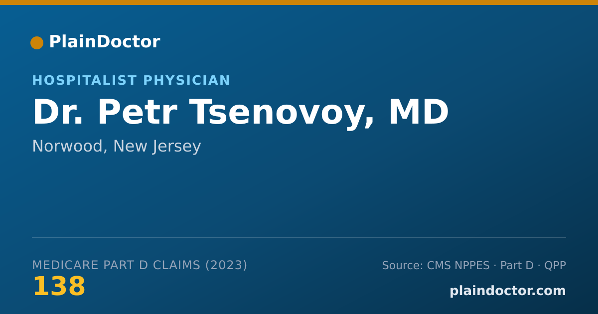 Shareable card for Petr Tsenovoy, MD - Hospitalist Physician, Norwood, NJ