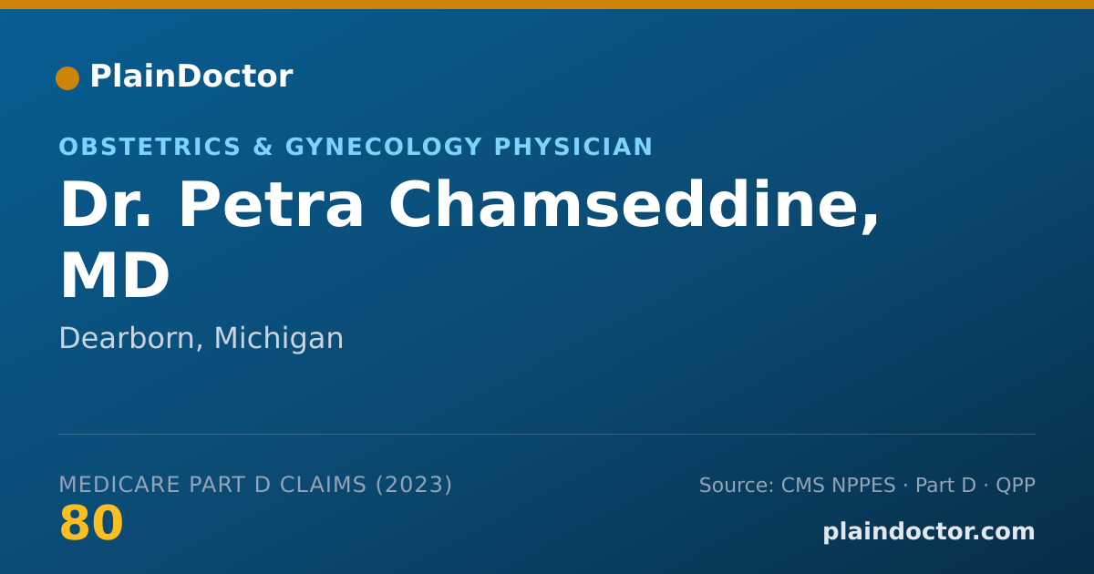 Shareable card for Petra Chamseddine, MD - Obstetrics & Gynecology Physician, Dearborn, MI